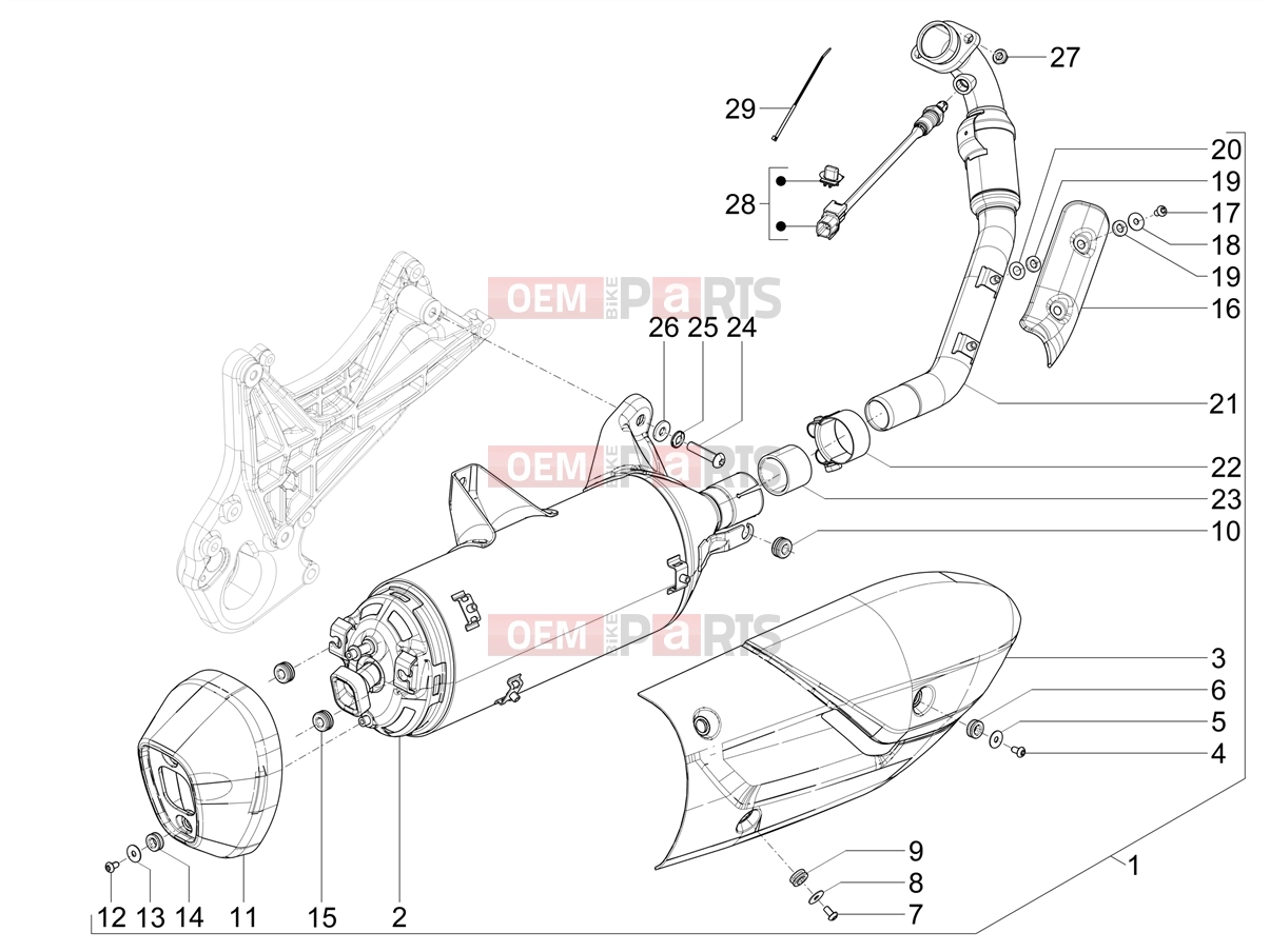 PIAGGIO Beverly 300 HPE E5 (EU) Engine » Silencer