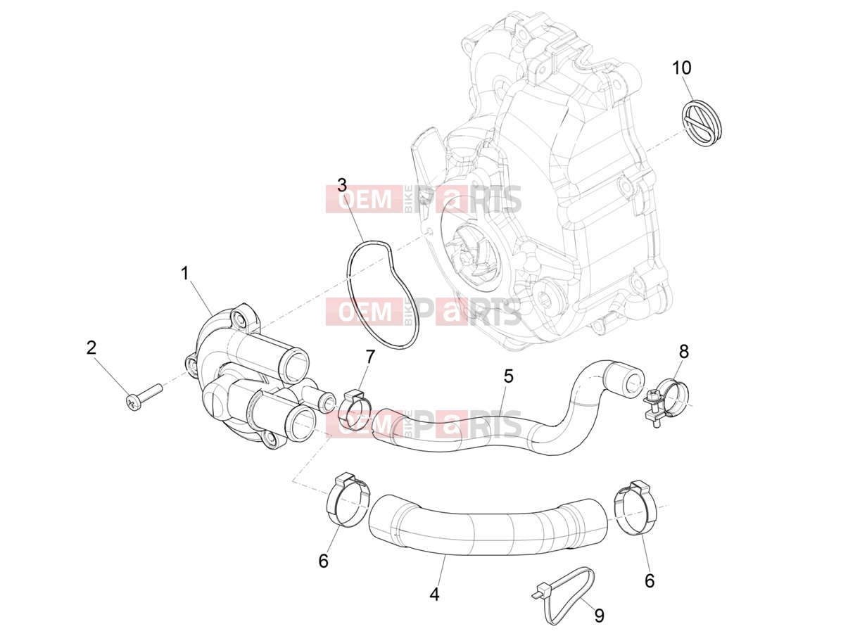 PIAGGIO Beverly 300 Deep Black E5 MY23 (EU) Engine » Cooler pump