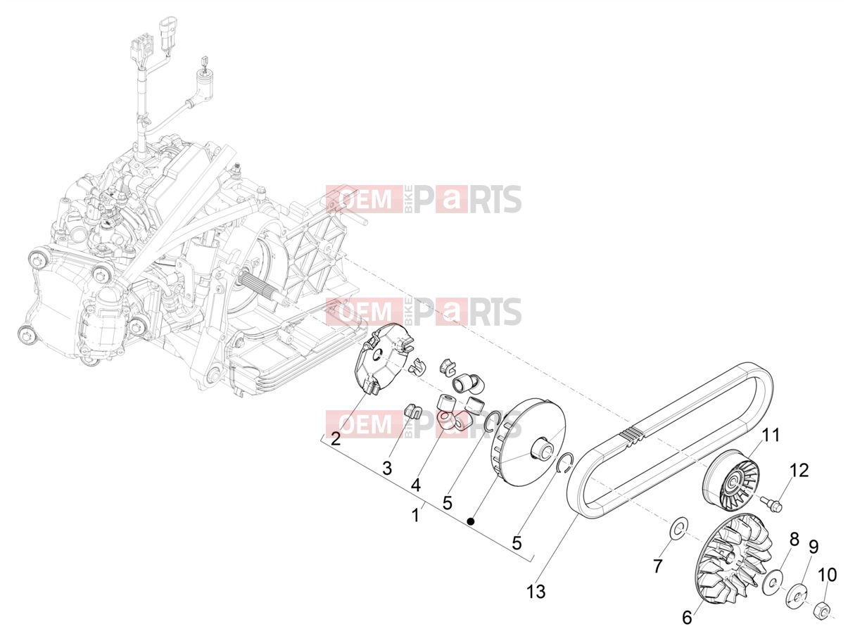 PIAGGIO Beverly 300 Deep Black E5 MY23 (EU) Engine » Driving pulley