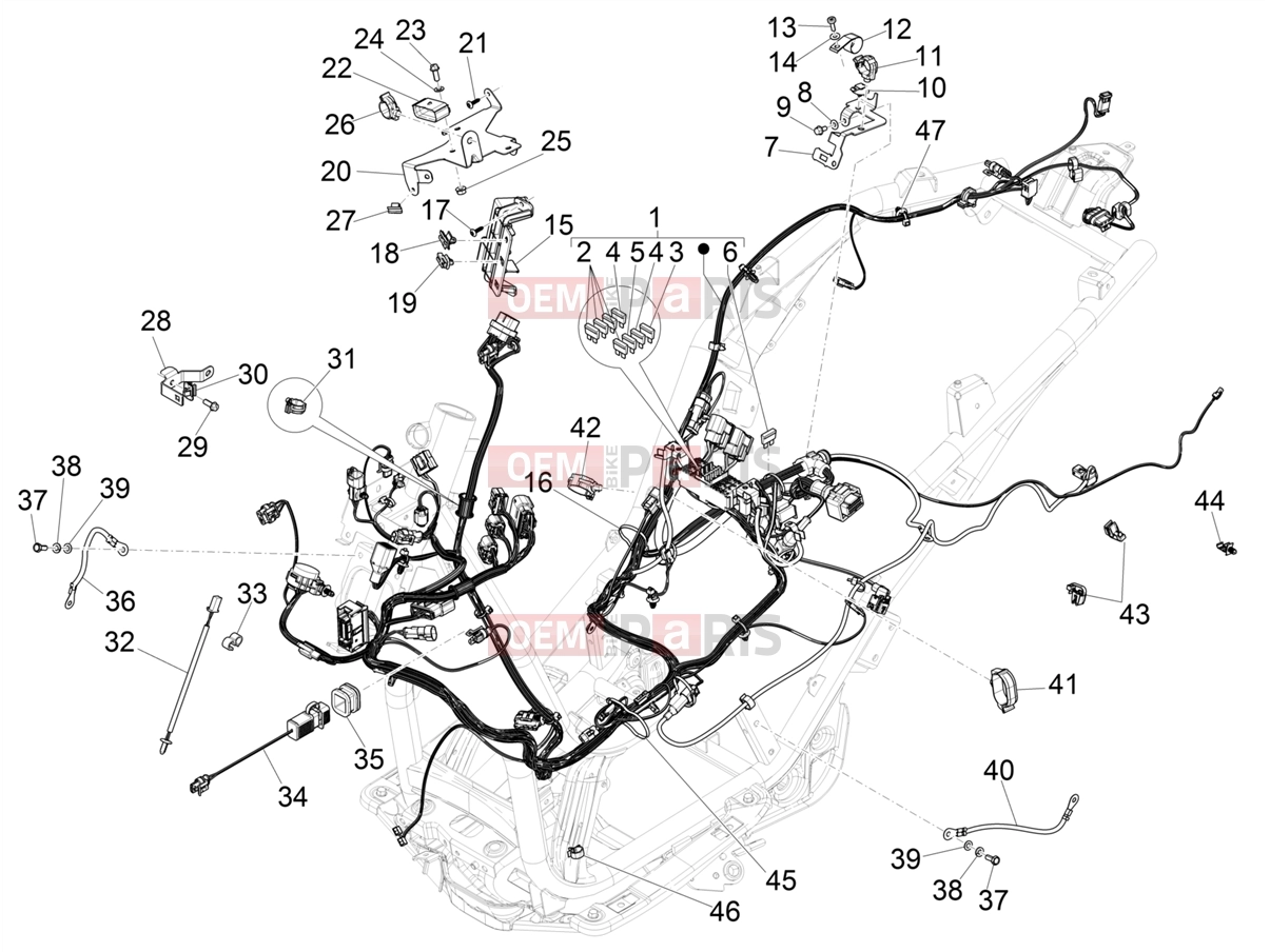 PIAGGIO Beverly 300 Deep Black E5 MY23 (EU) Electrical system » Main cable harness