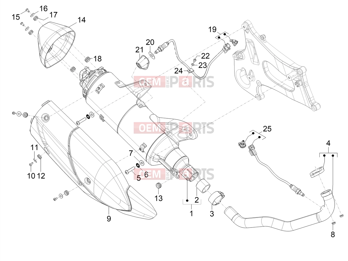 PIAGGIO Beverly 310 Classic - Sport E5+ (EU) Engine » Silencer