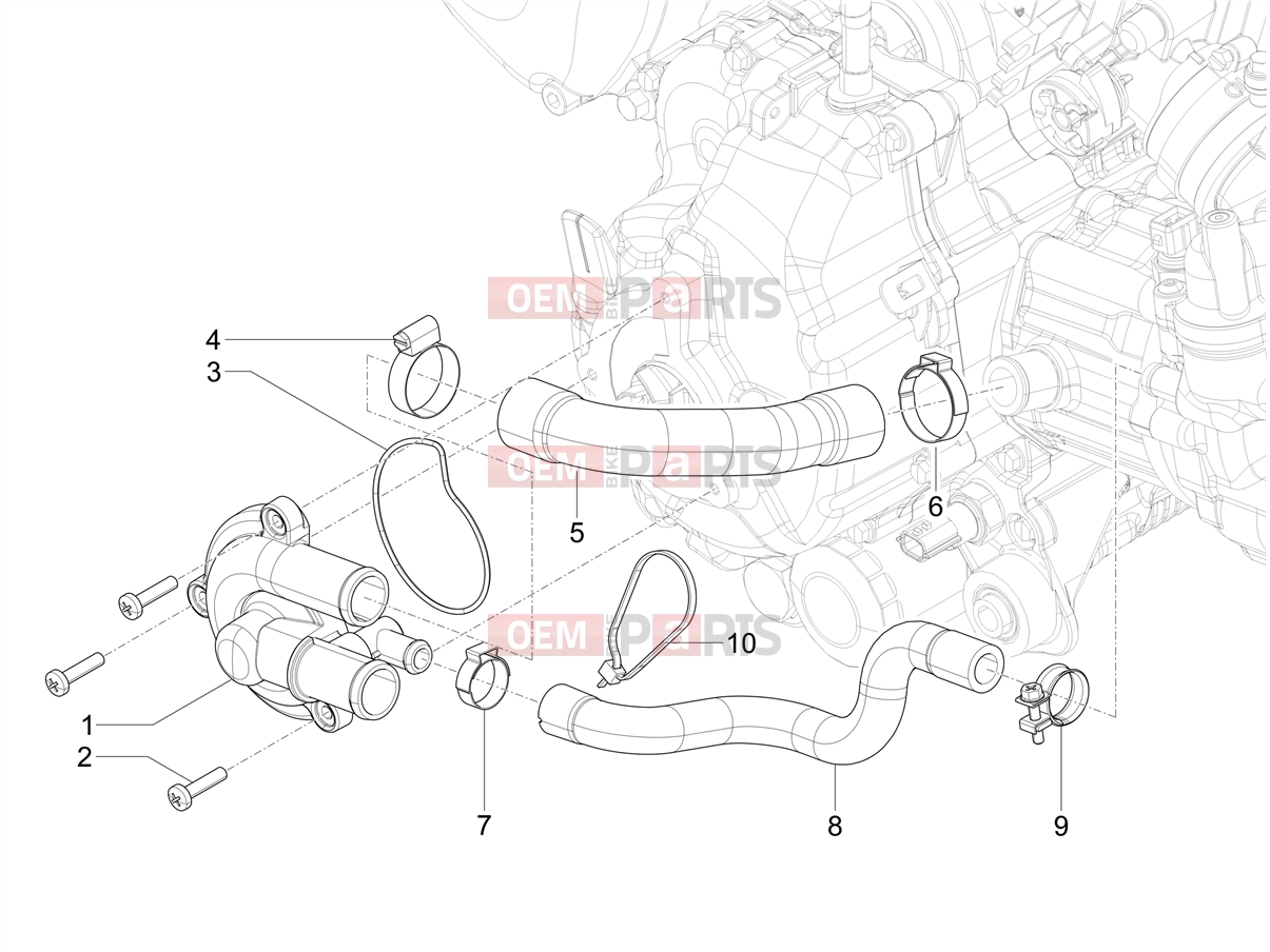 PIAGGIO Beverly 310 Classic - Sport E5+ (EU) Engine » Cooler pump