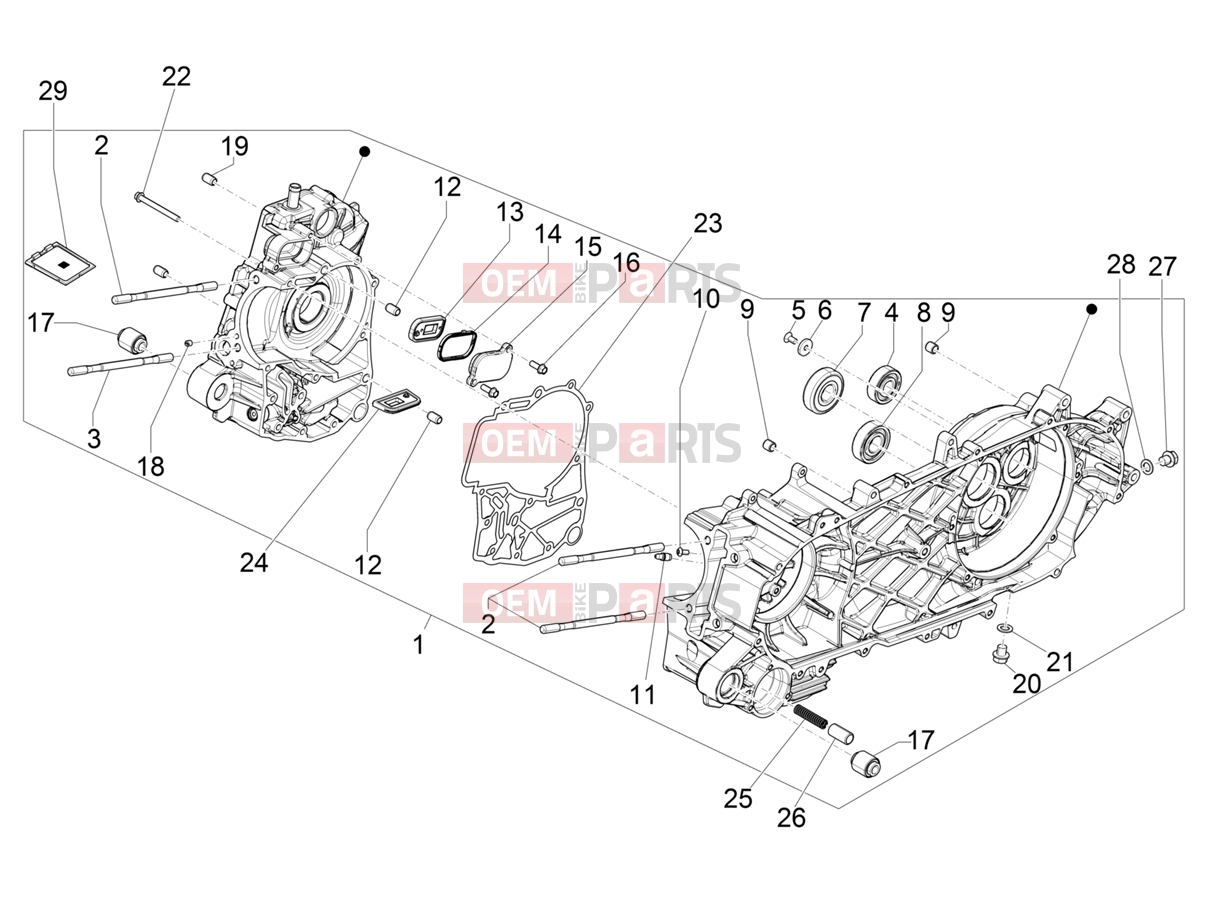 PIAGGIO Beverly 400 HPE E5 (EU) Engine » CRANKCASE