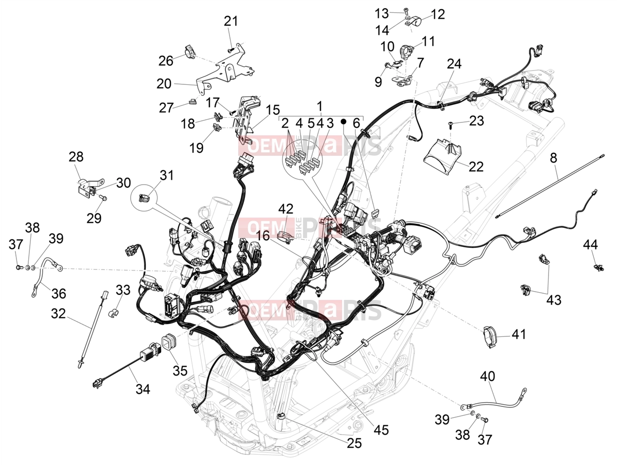 PIAGGIO Beverly 400 HPE E5 (EU) Electrical system » Main cable harness