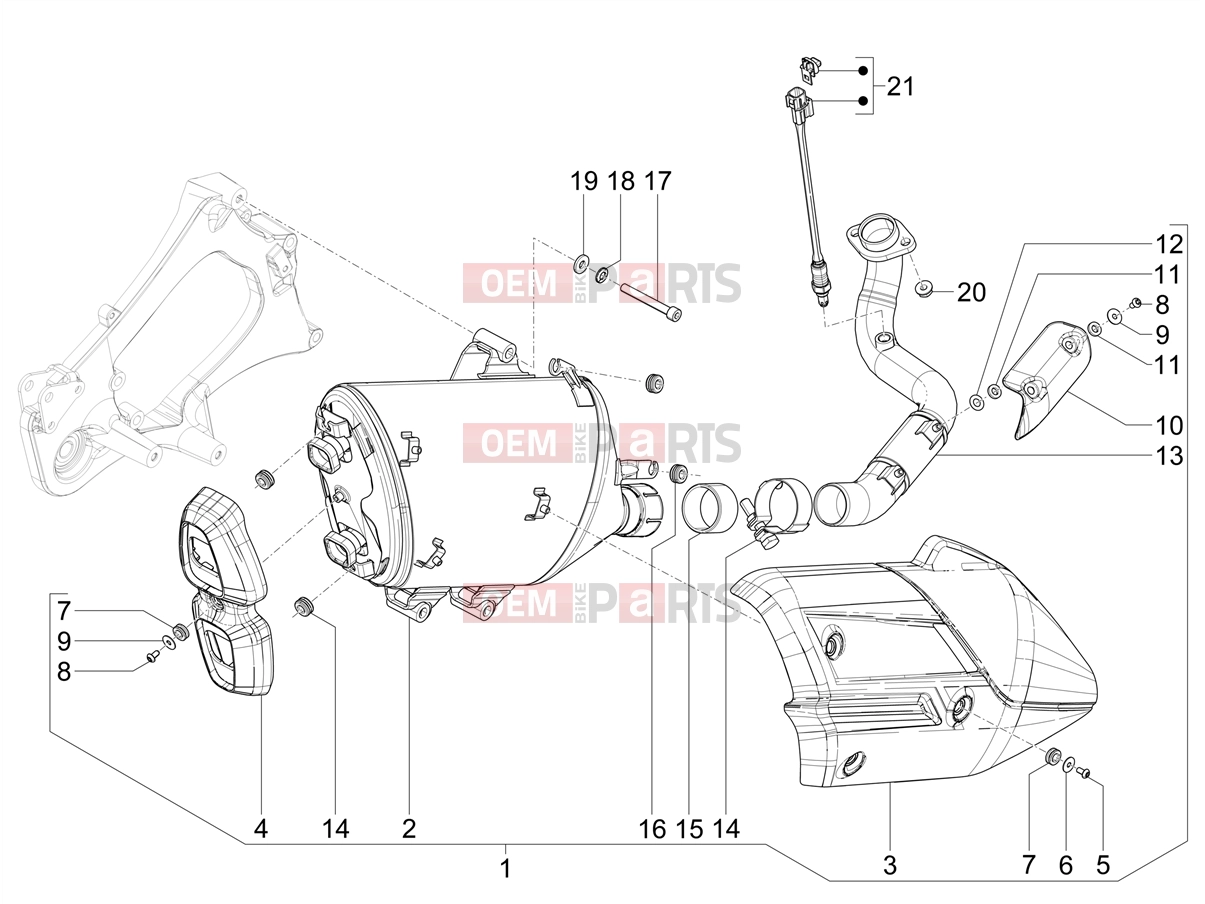 PIAGGIO Beverly 400 HPE E5 (EU) Engine » Silencer