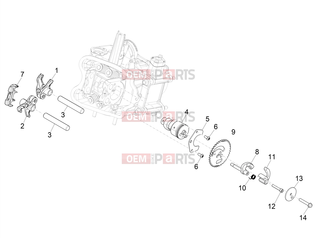 PIAGGIO Beverly 400 HPE E5 (EU) Engine » Rocking levers support unit