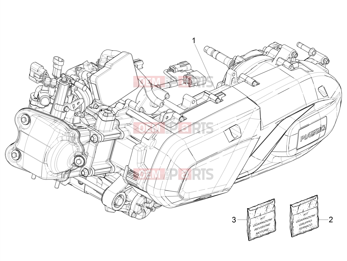 PIAGGIO Beverly 400 Classic-Sport E5+ (EU) Engine » Engine assembly