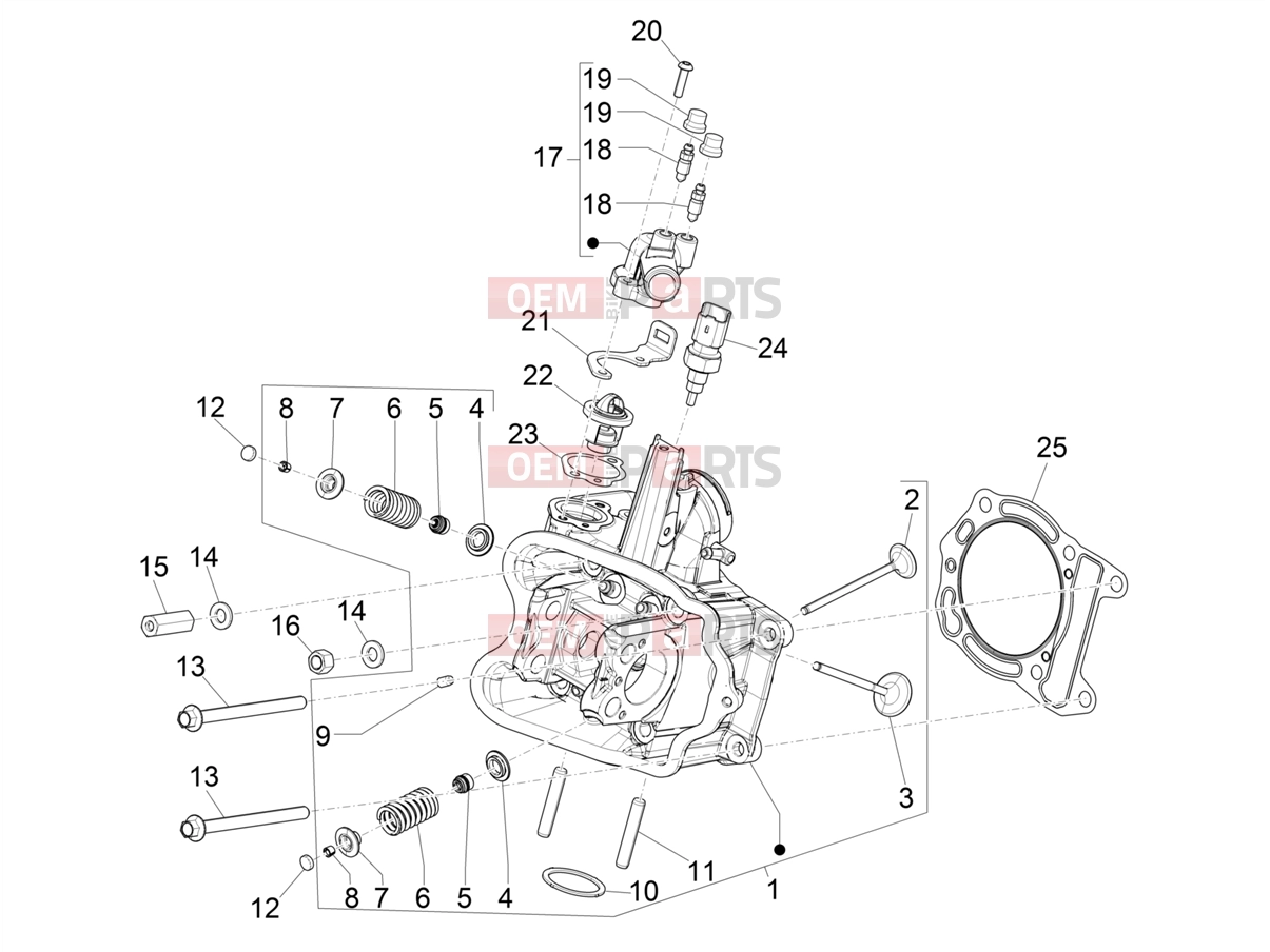 PIAGGIO Beverly 400 Classic-Sport E5+ (EU) Engine » Head unit - Valve