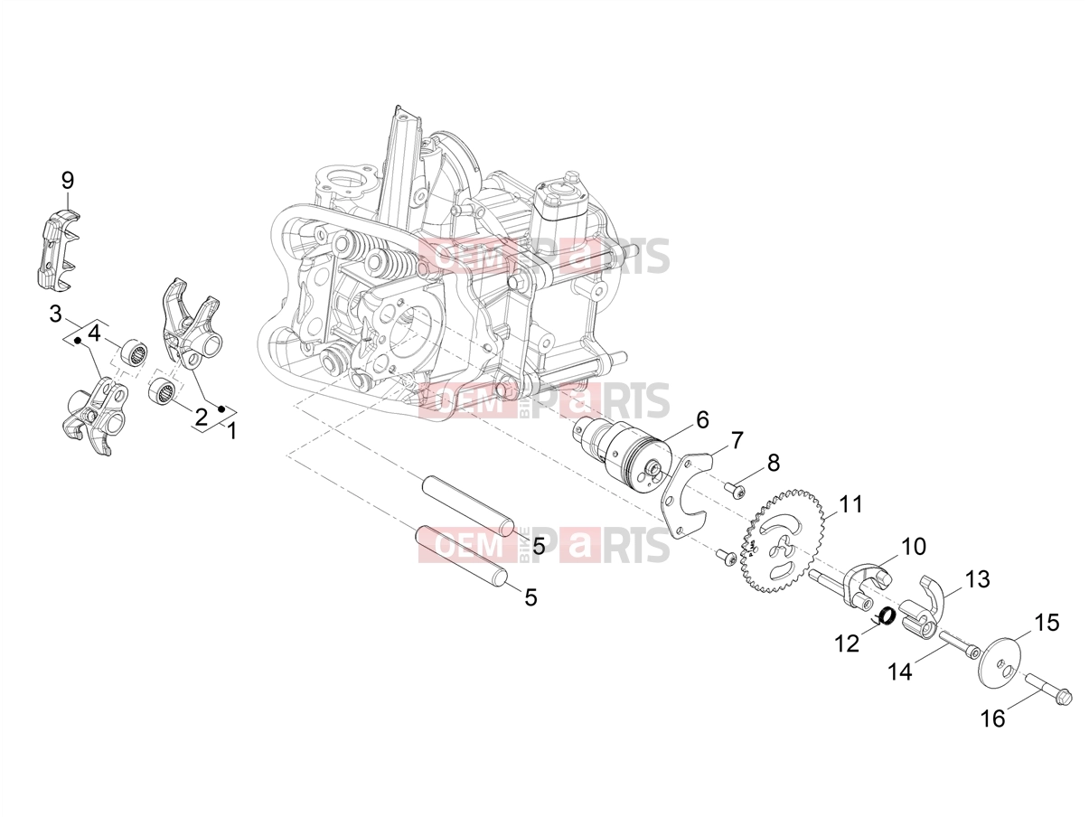 PIAGGIO Beverly 400 Classic-Sport E5+ (EU) Engine » Rocking levers support unit