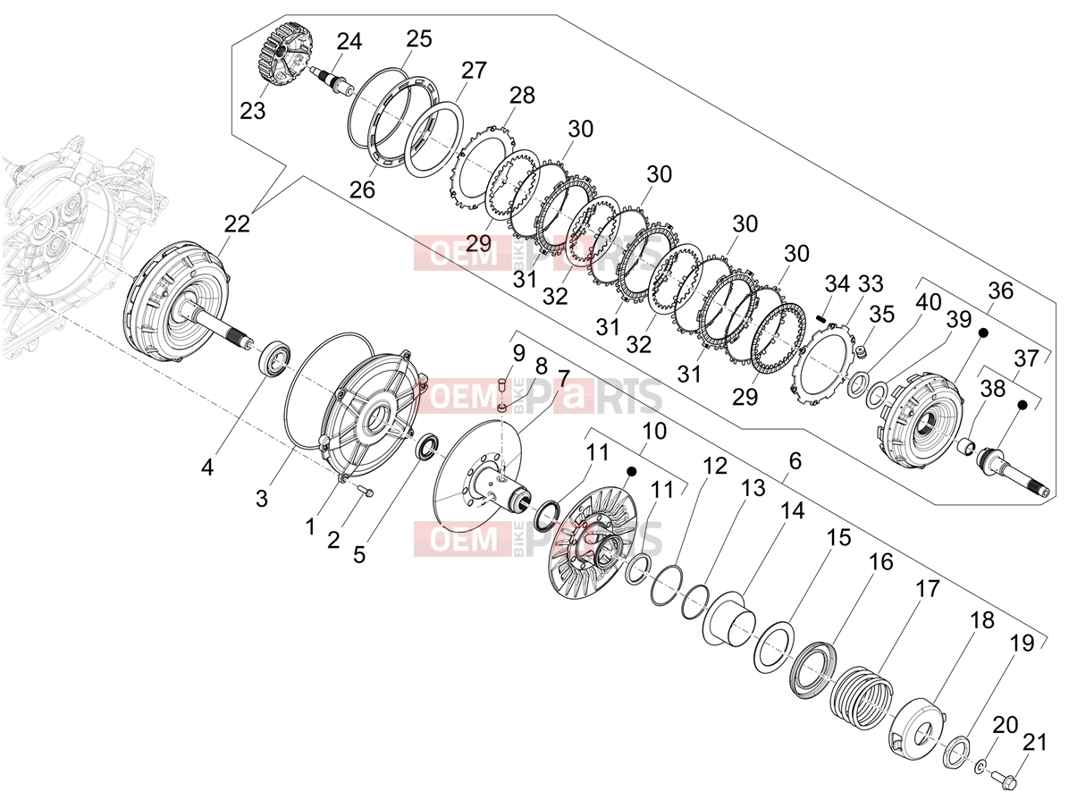 PIAGGIO Beverly 400 Classic-Sport E5+ (EU) Engine » Driven pulley