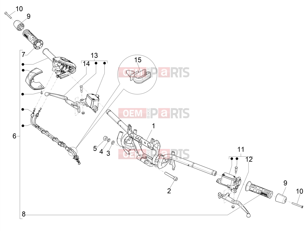 PIAGGIO Beverly 400 Classic-Sport E5+ (EU) Handlebars/Steering » Handlebars - Master cil.