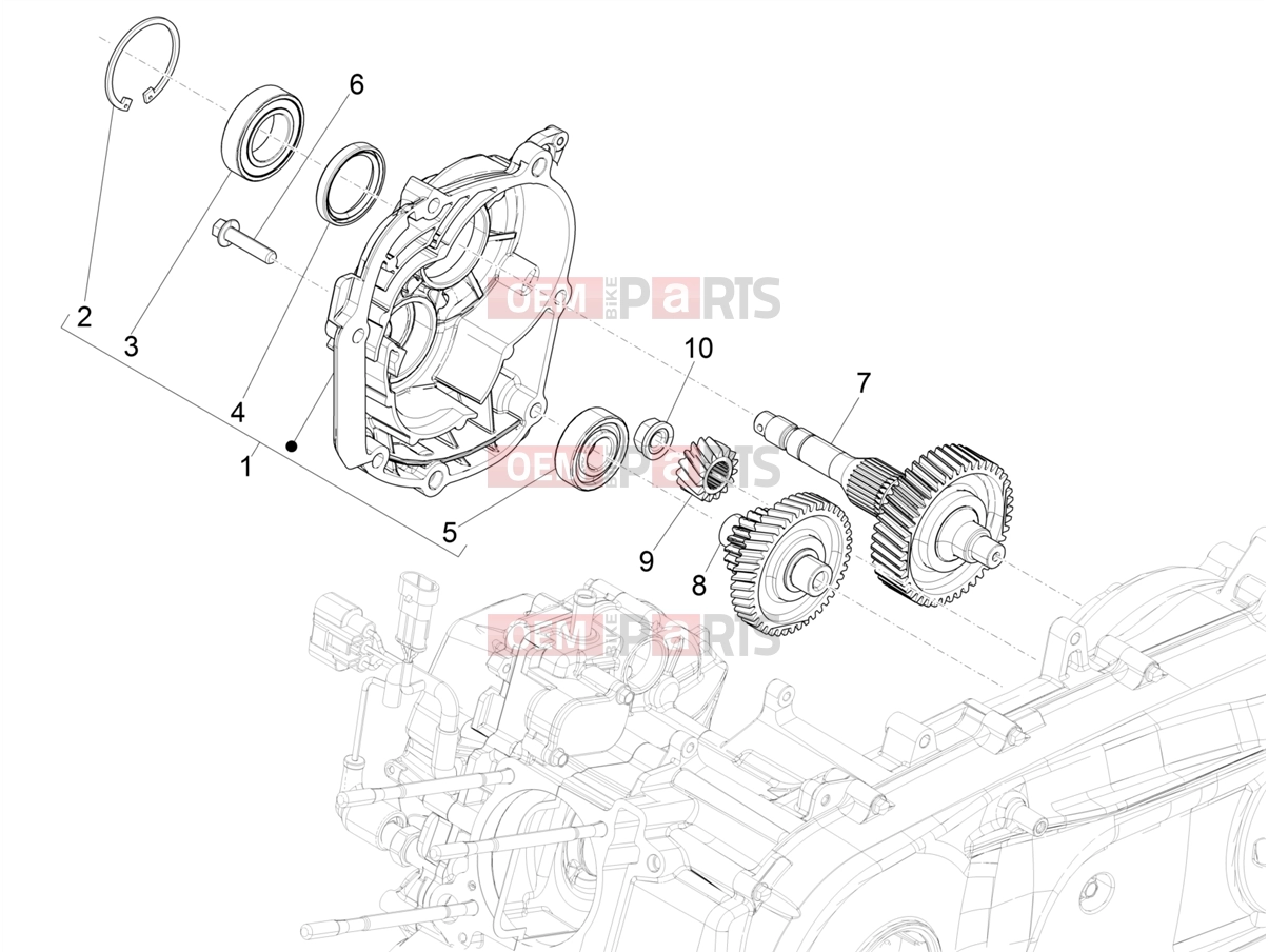 PIAGGIO Beverly 400 Classic-Sport E5+ (EU) Engine » Reduction unit