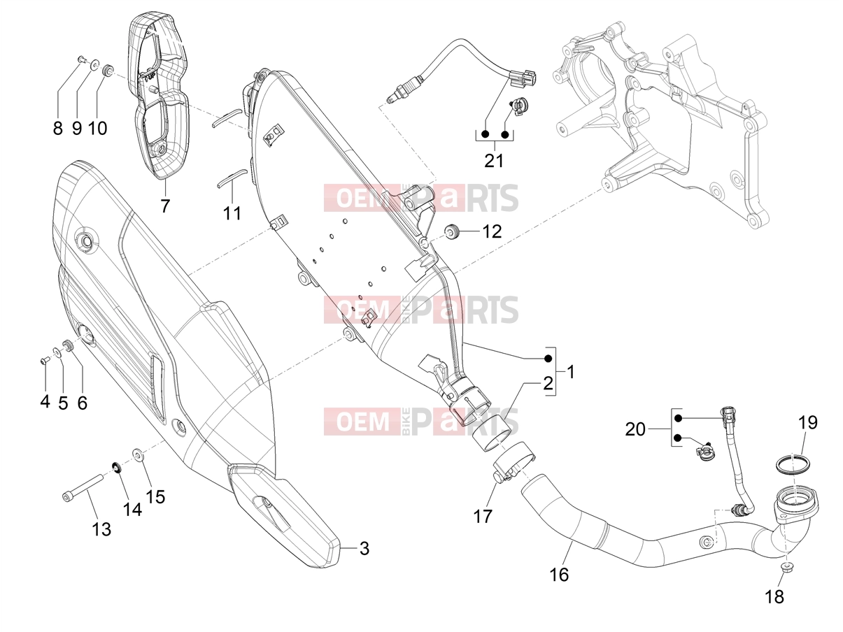 PIAGGIO Beverly 400 Classic-Sport E5+ (EU) Engine » Silencer