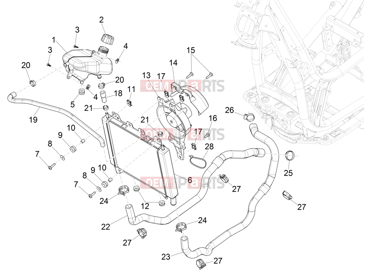 PIAGGIO Beverly 400 Deep Black E5 (EU) Frame - Plastic parts - Coachwork » Cooling system
