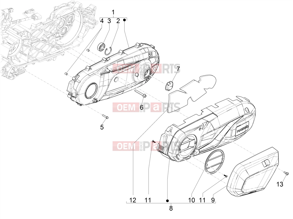 PIAGGIO Beverly 400 Deep Black E5 (EU) Engine » Crankcase cover - Crankcase cooling
