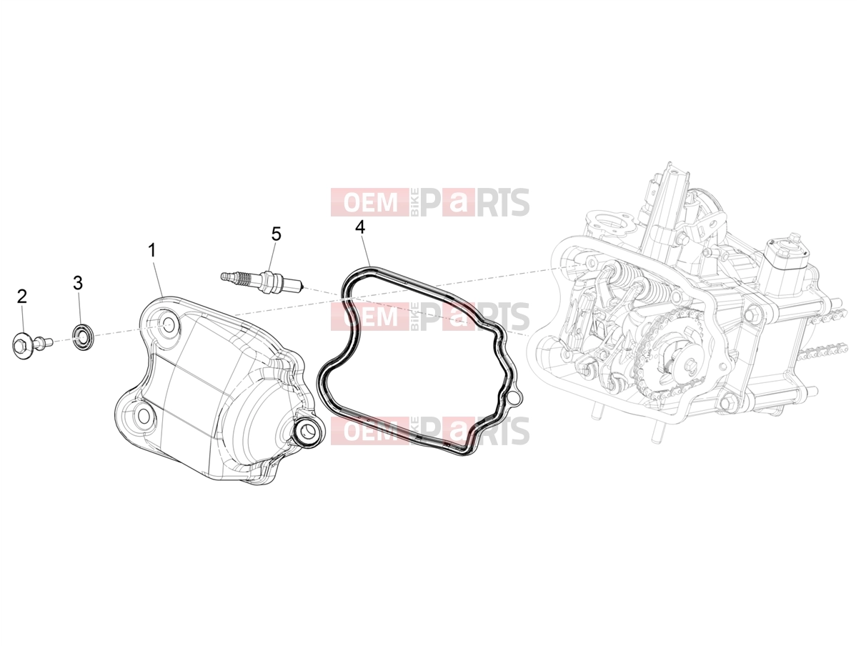 PIAGGIO Beverly 400 Deep Black E5 (EU) Engine » Cylinder head cover