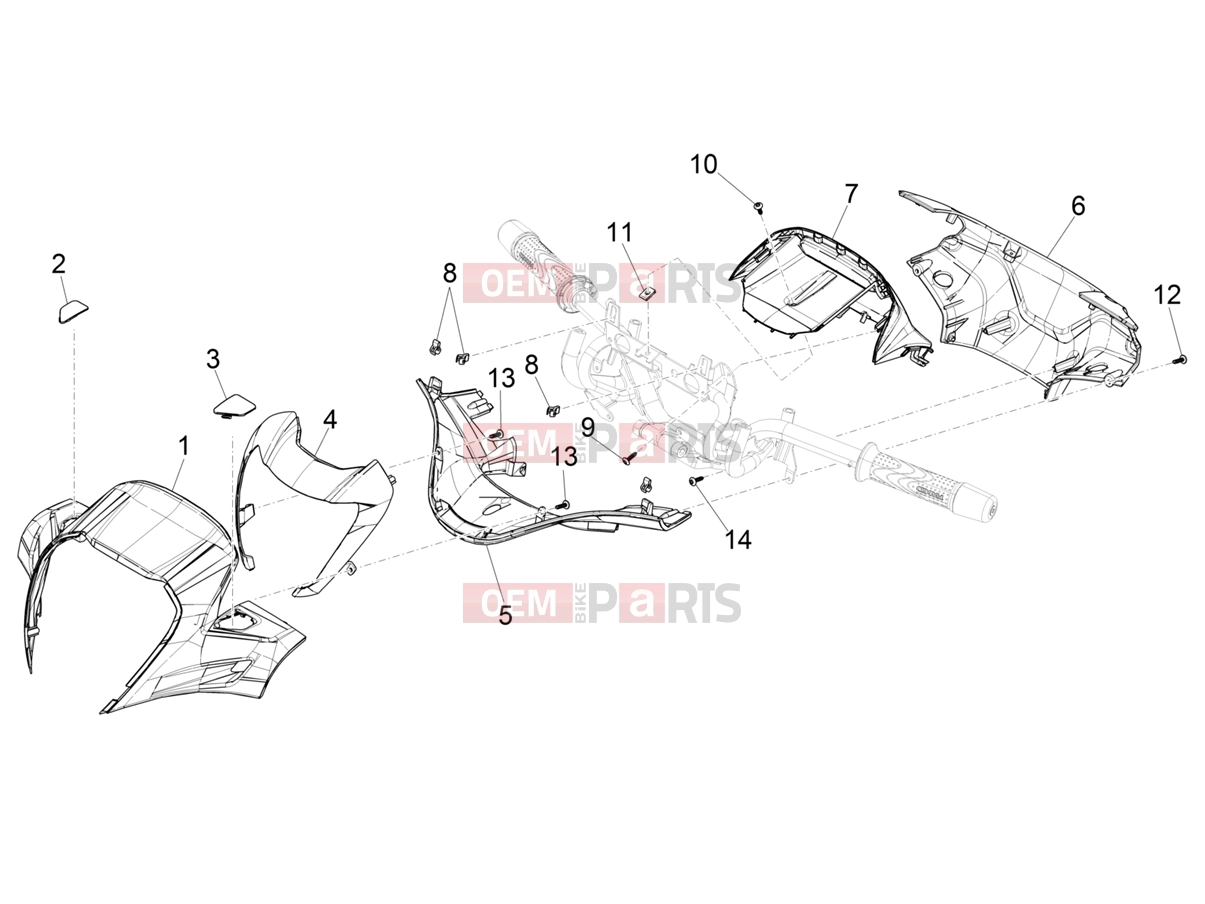 PIAGGIO Beverly 400 Deep Black E5 (EU) Handlebars/Steering » Handlebars coverages