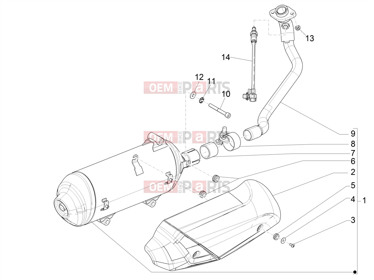 PIAGGIO Medley 125 E5 (EU) Engine » Silencer