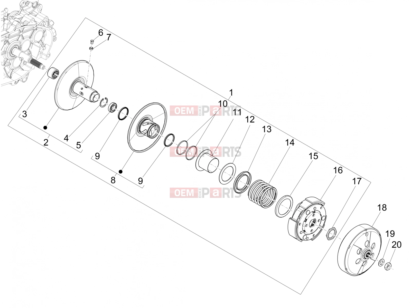 PIAGGIO Medley 200 E5+ (EU) Engine » Driven pulley