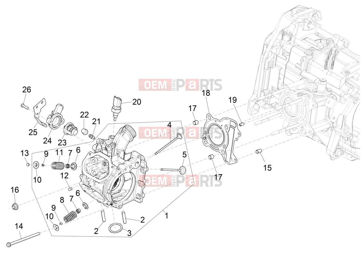 PIAGGIO Medley 200 E5+ (EU) Engine » Head unit - Valve