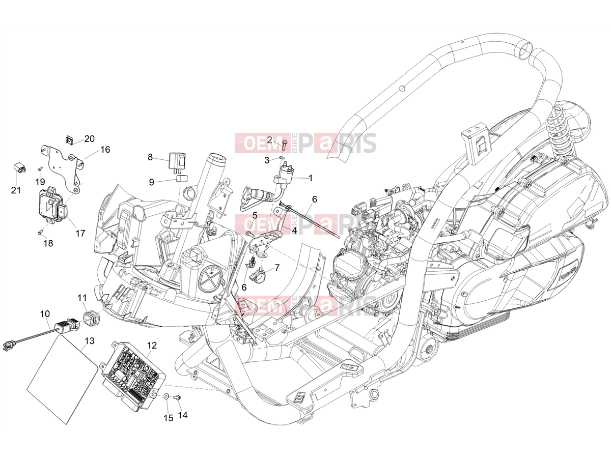 PIAGGIO Medley 200 E5+ (EU) Electrical system » Voltage Regulators - Electronic Control Units (ecu) - H.T. Coil
