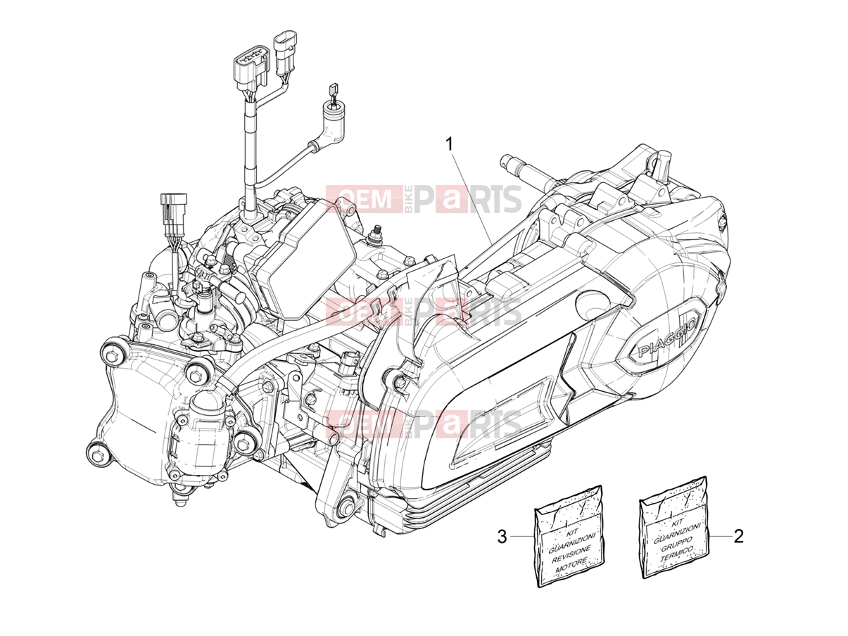PIAGGIO MP3 300 HPE Sport E5 (APAC) Engine » Engine assembly