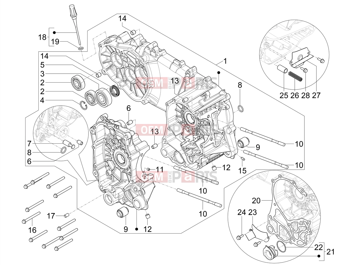 PIAGGIO MP3 310 HPE / HPE Sport E5+ (EU) Engine » CRANKCASE