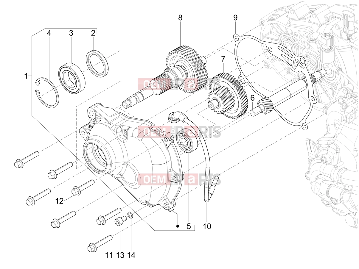 PIAGGIO MP3 310 HPE / HPE Sport E5+ (EU) Engine » Reduction unit