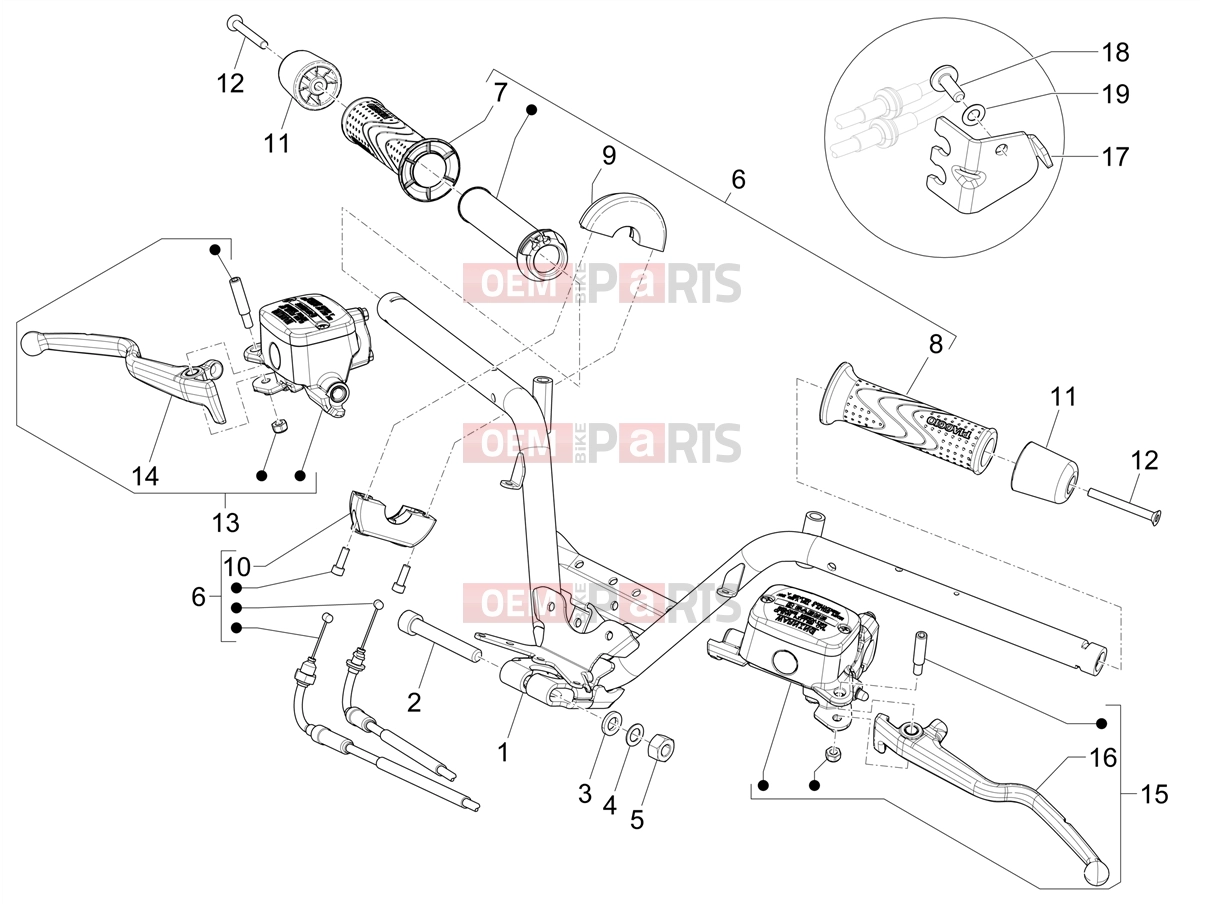 PIAGGIO MP3 400 HPE Classic-Sport E5+ (EU) Handlebars/Steering » Handlebars - Master cil.
