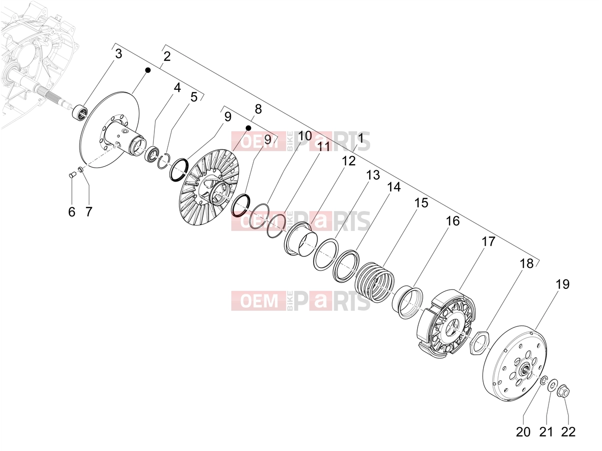 PIAGGIO MP3 530 HPE Exclusive E5+ (EU) Engine » Driven pulley