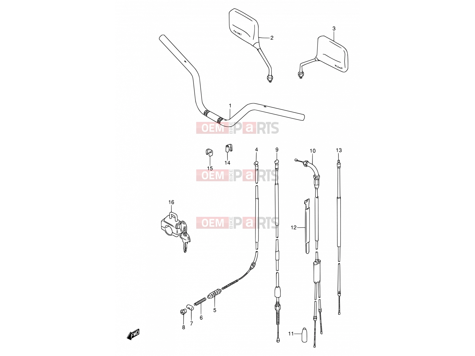 SUZUKI AX115 X (1999) 28 - HANDLE BAR - CONTROL CABLE