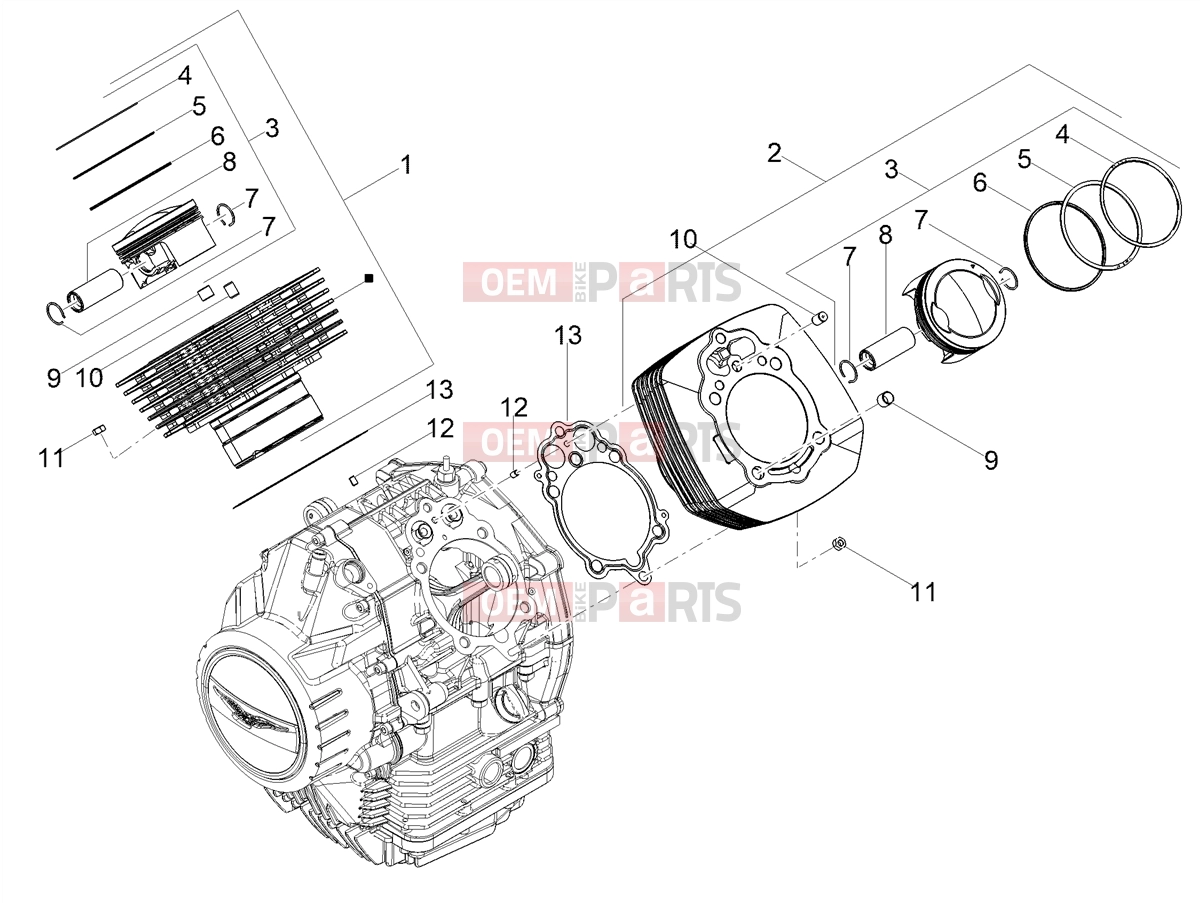 MOTOGUZZI V7 Stone E5+ (EU) Engine » Cylinder - Piston