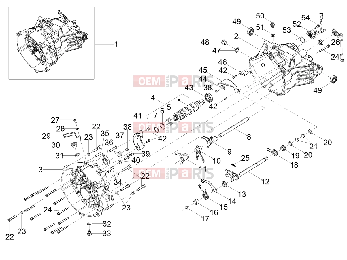 MOTOGUZZI V7 Stone E5+ (EU) Engine » Gear box / Selector / Shift cam