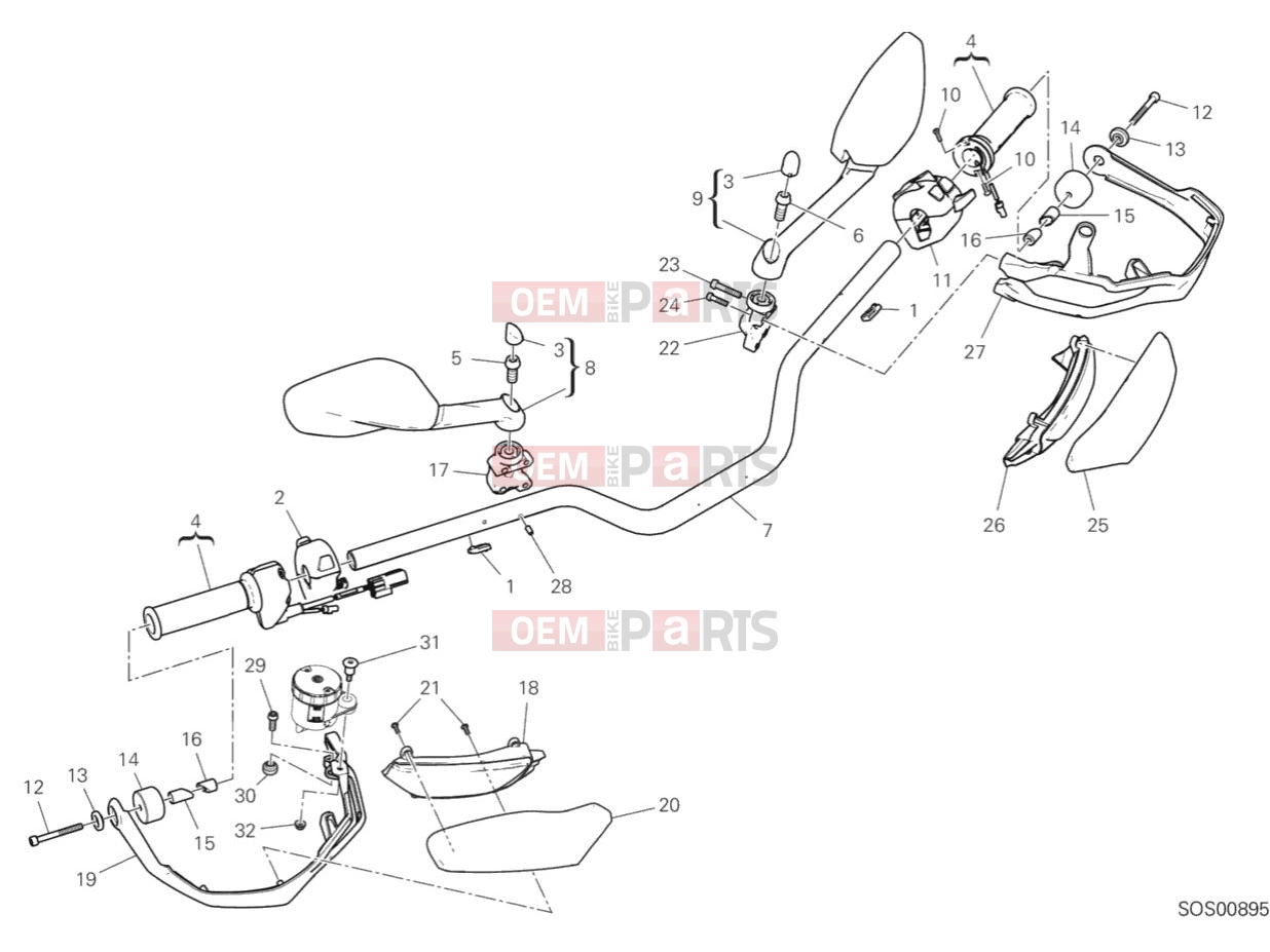 DUCATI 2020 Multistrada 1260 S Touring HANDLEBAR