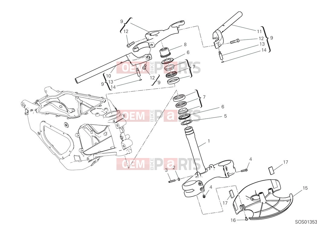 DUCATI 2025 Panigale V2 Steering assembly