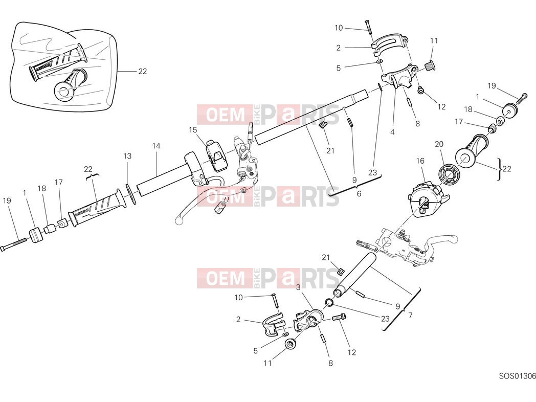 DUCATI 2025 Panigale V4 S Half handlebars