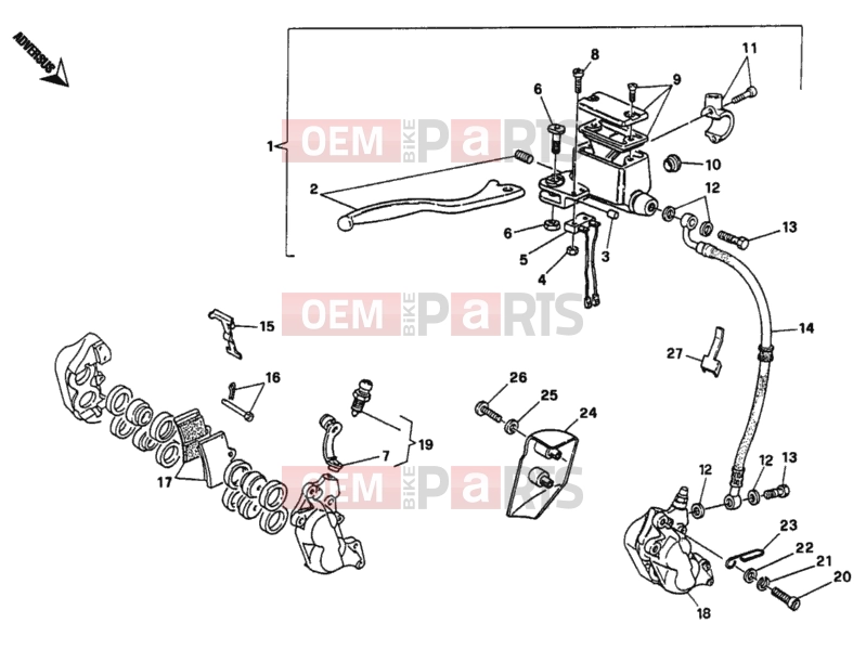 DUCATI 1995 Monster 600 FRONT BRAKE SYSTEM SINGLE DISK » BRAKING SYSTEM