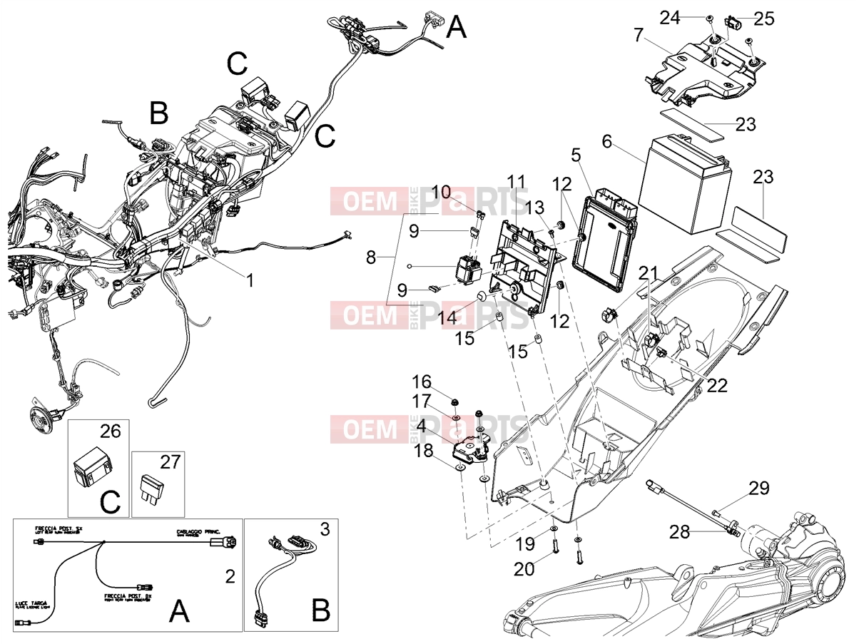 MOTOGUZZI V100 Mandello E5 (EU) Electrical systems » Rear electrical system
