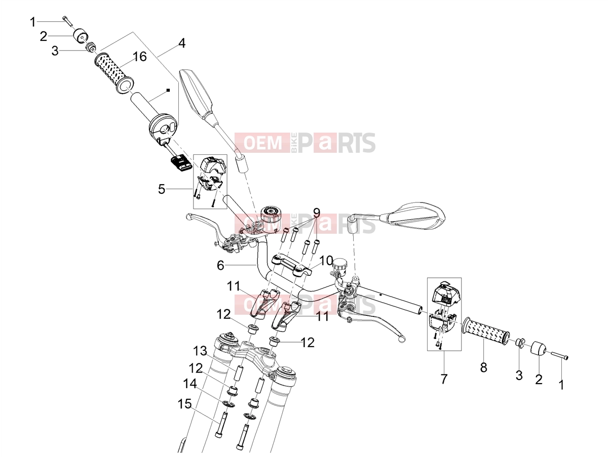MOTOGUZZI V100 Mandello E5+ (EU) Handlebar - Controls » Handlebar - Controls