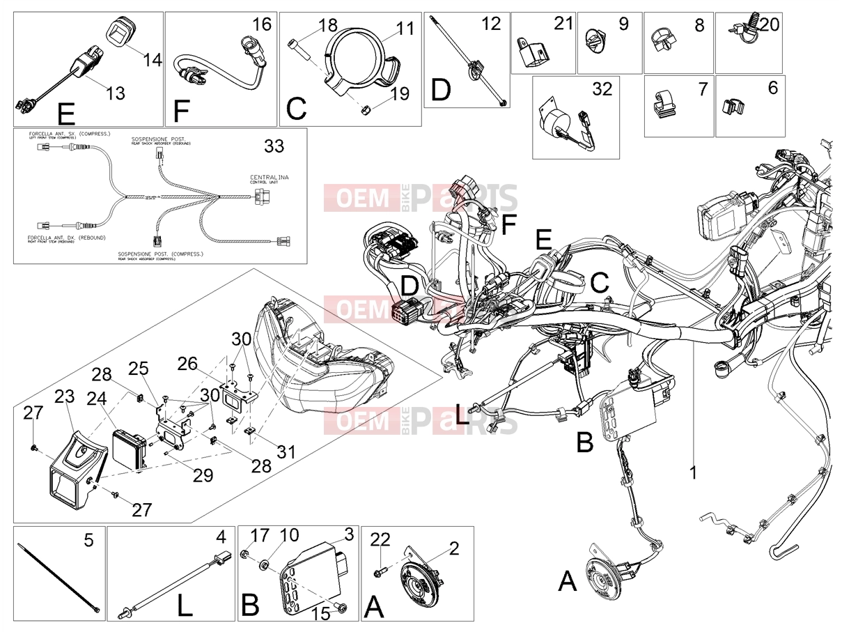 MOTOGUZZI V100 Mandello S E5+ (AU, JP) Electrical systems » Front electrical system