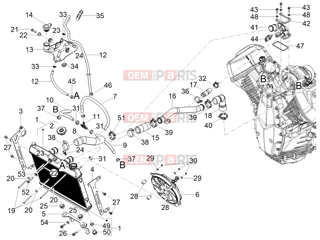 MOTOGUZZI V100 Mandello S E5+ (EU) Cooling system » Cooling system