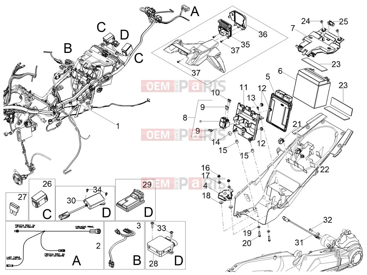 MOTOGUZZI V100 Mandello S E5+ (EU) Electrical systems » Rear electrical system