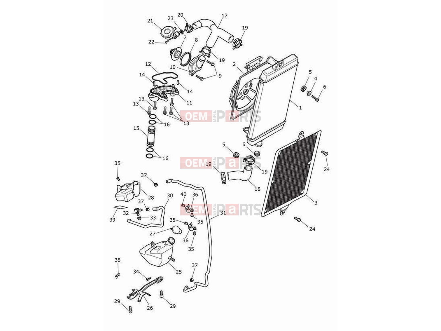 Triumph 2023 Scrambler 1200 XC Cooling system