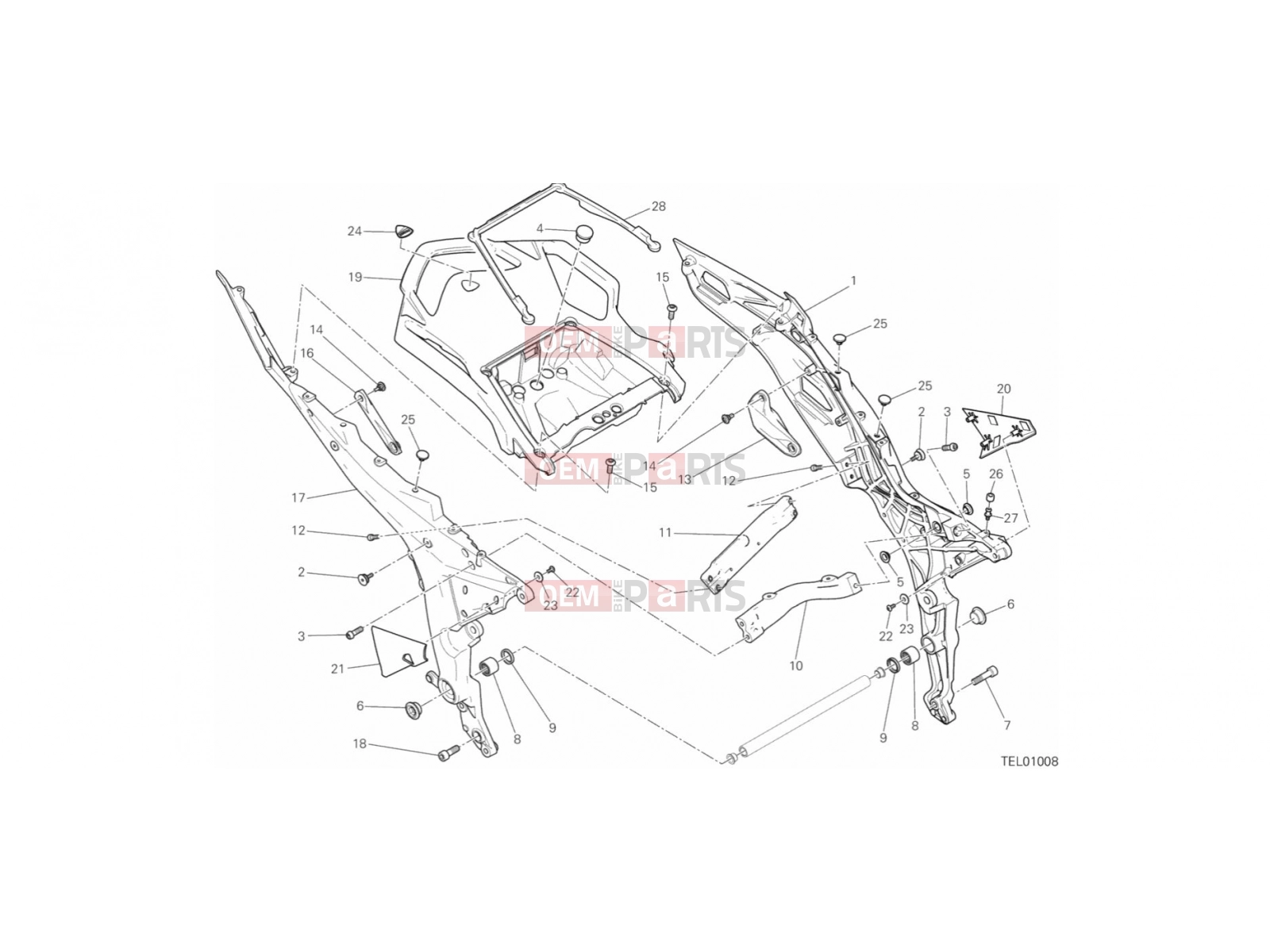 DUCATI 2018 Multistrada 950 Spoked Wheels REAR FRAME COMP