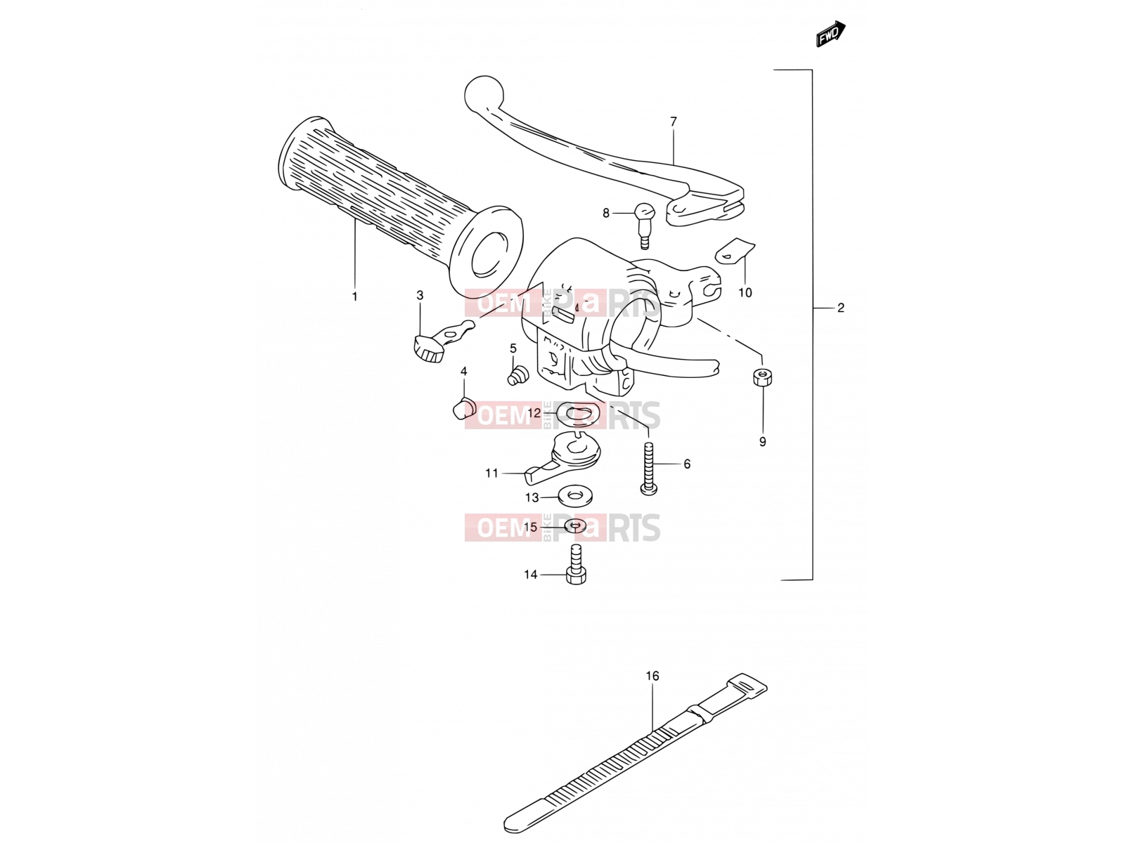 SUZUKI BX120 S (1995) 32 - LH HANDLE SWITCH