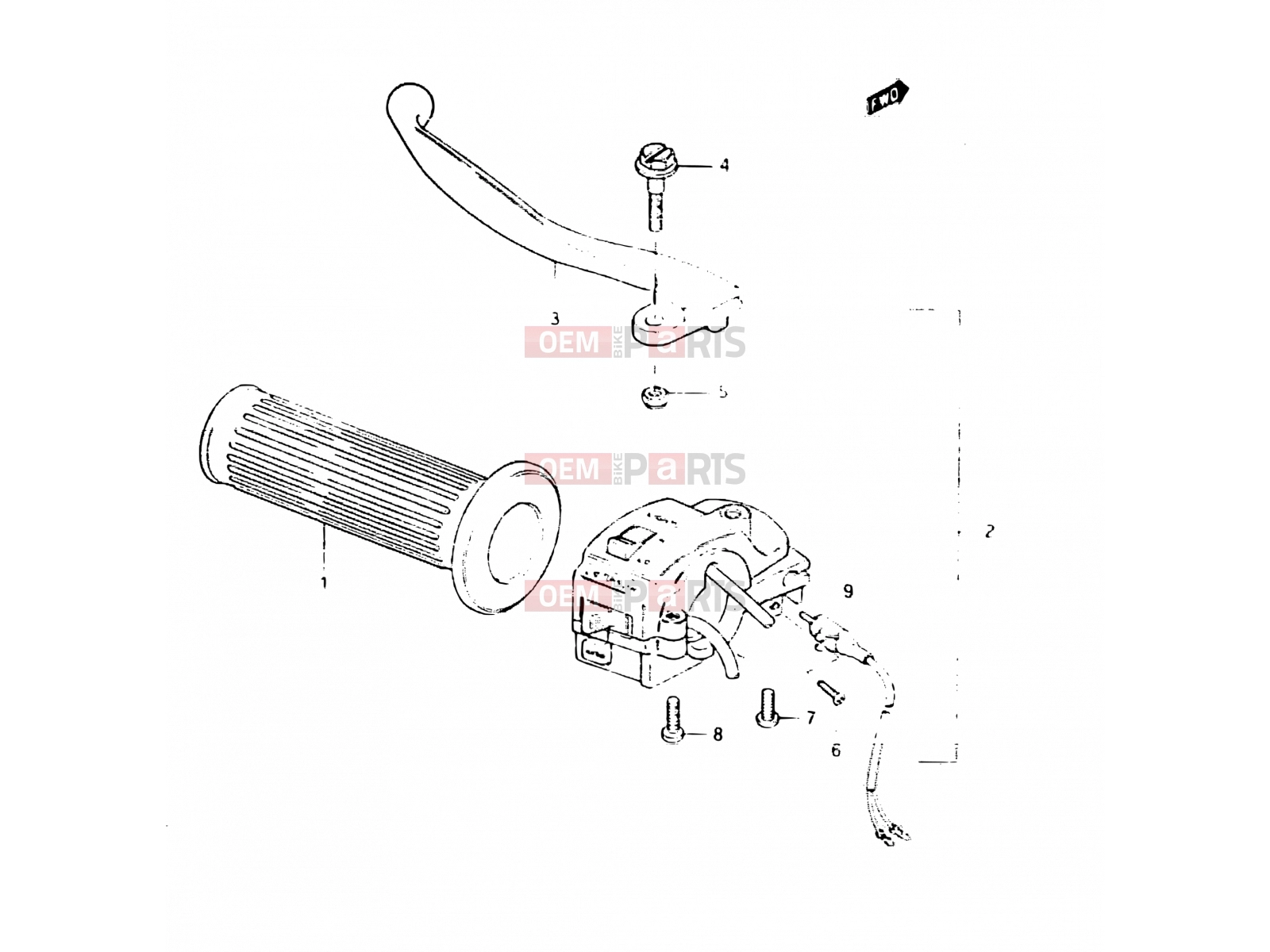 SUZUKI CL50 / CL50D D (1983) 36 - LEFT HANDLE SWITCH