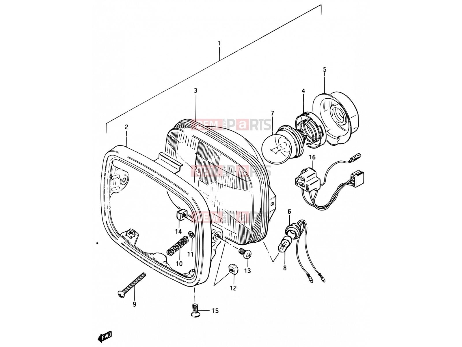SUZUKI CS125 D (1983) 24 - HEADLAMP (E04)