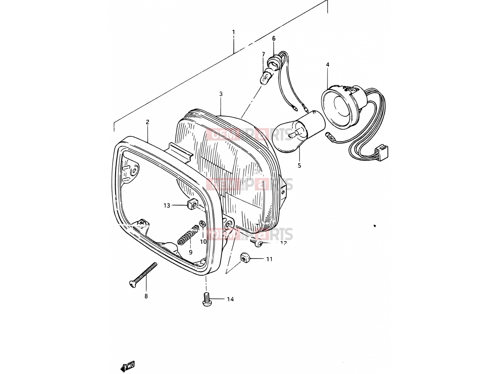SUZUKI CS125 D (1983) 26 - HEADLAMP (E22)
