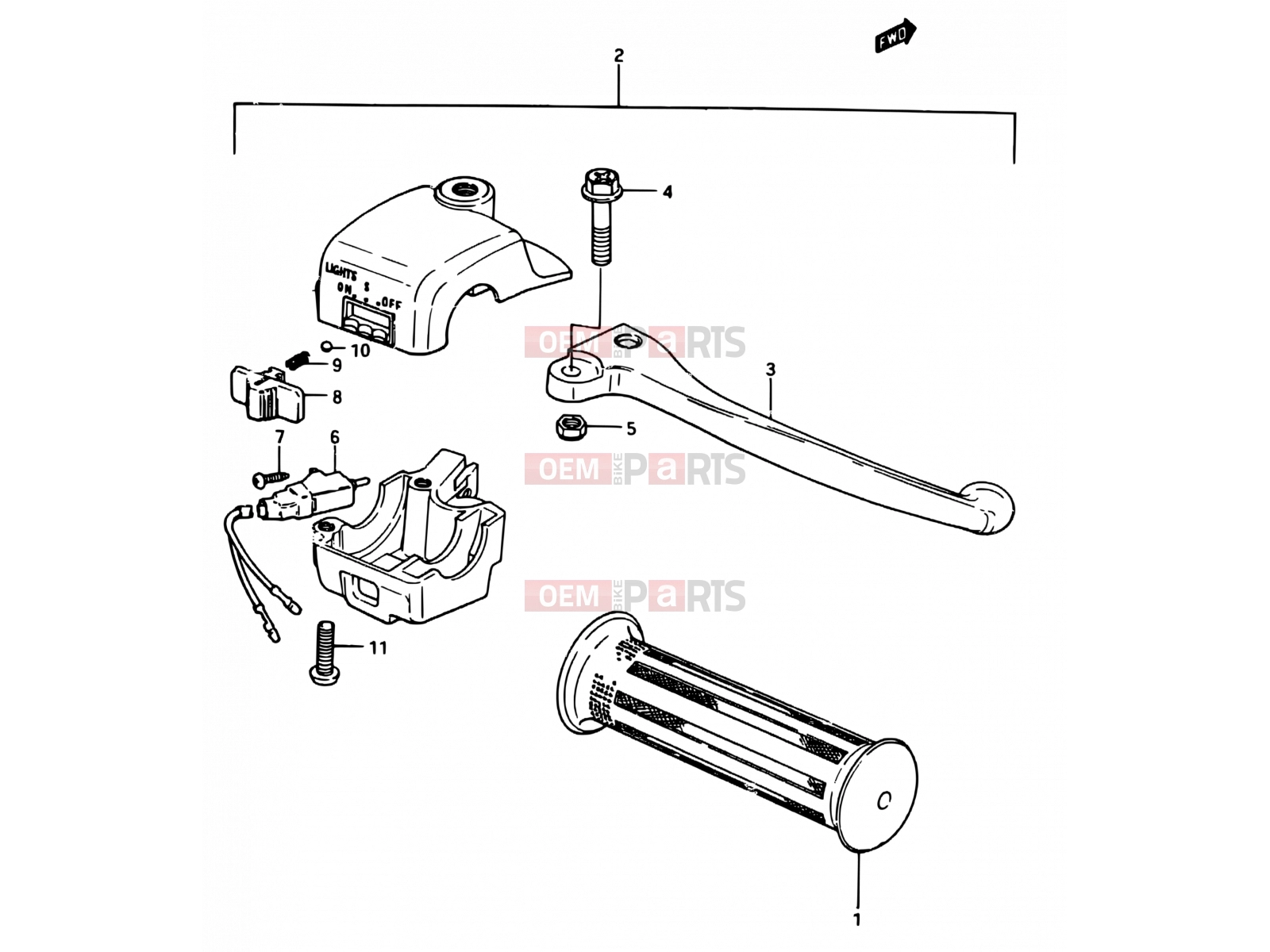 SUZUKI CS125 D (1983) 47 - RIGHT HANDLE SWITCH