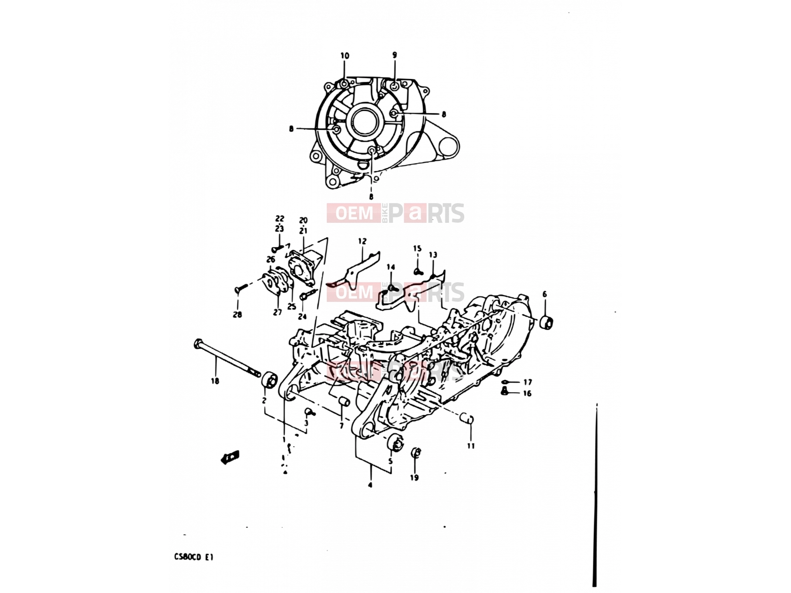 SUZUKI CS80C / CS80L D (1983) 2 - CRANKCASE